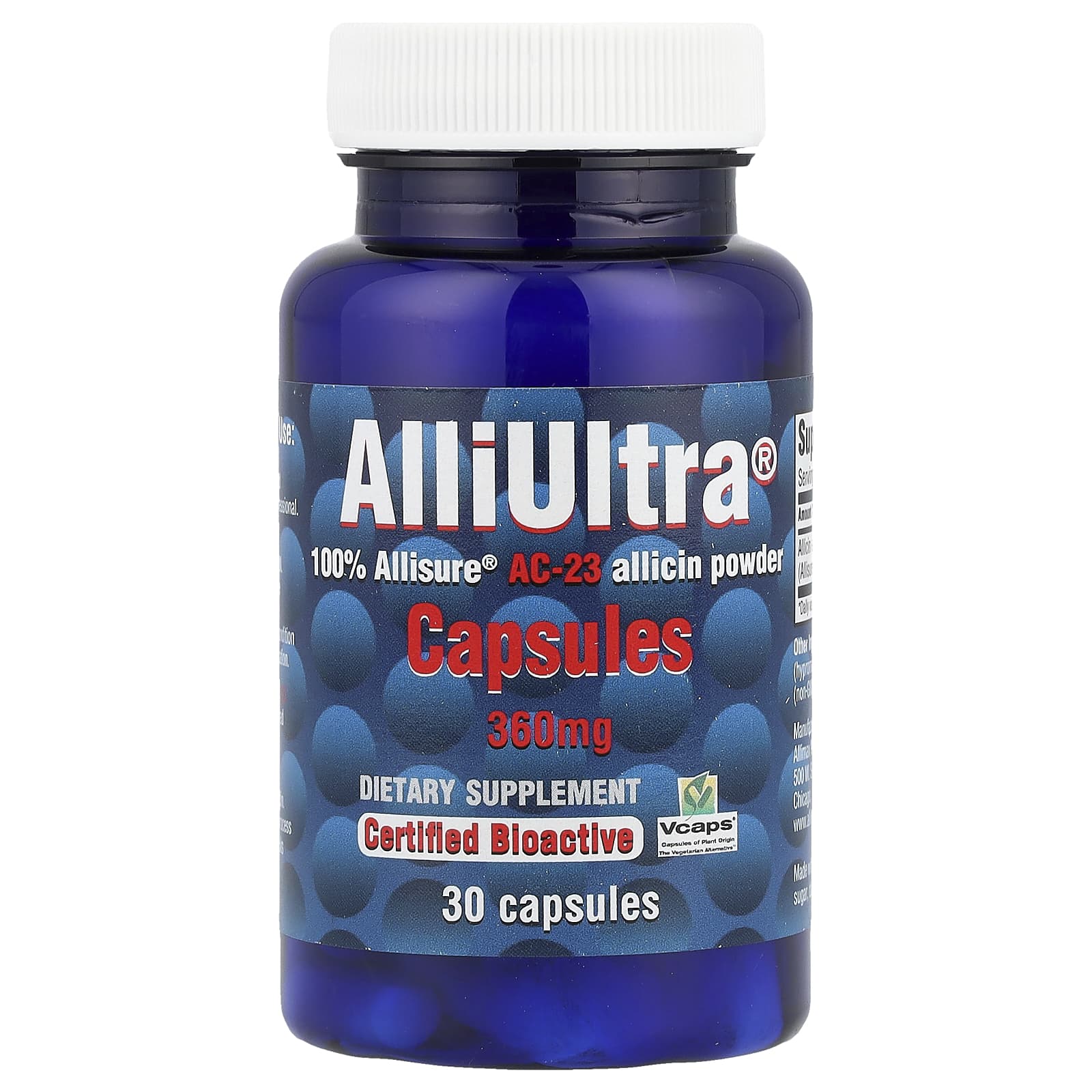 Allimax AlliUltra Capsules 360mg 30 Count - Natural Digestive Aid - Image 1