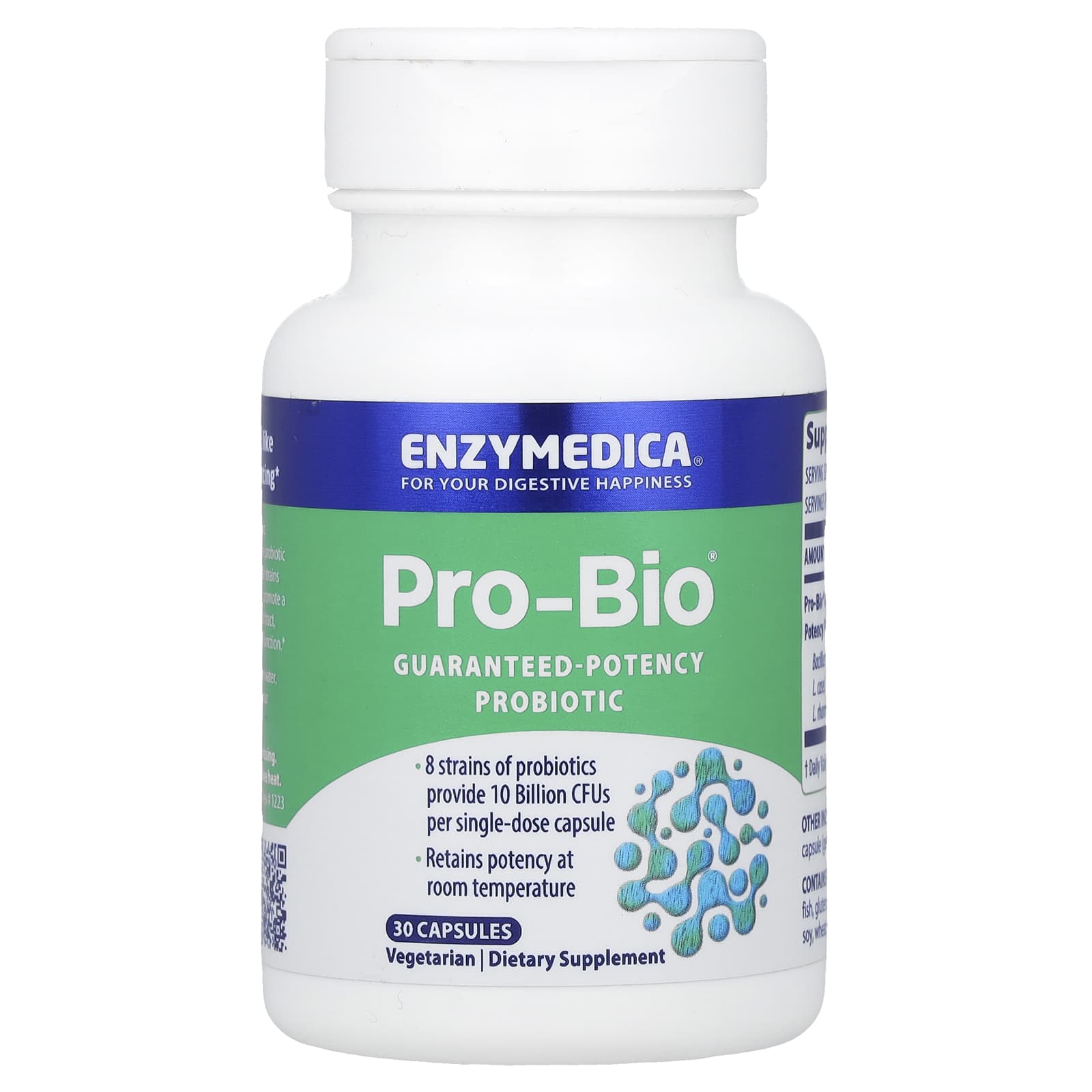 Digestive Health Probiotics - 8 Strains, 10 Billion CFUs, Vegetarian - Image 1