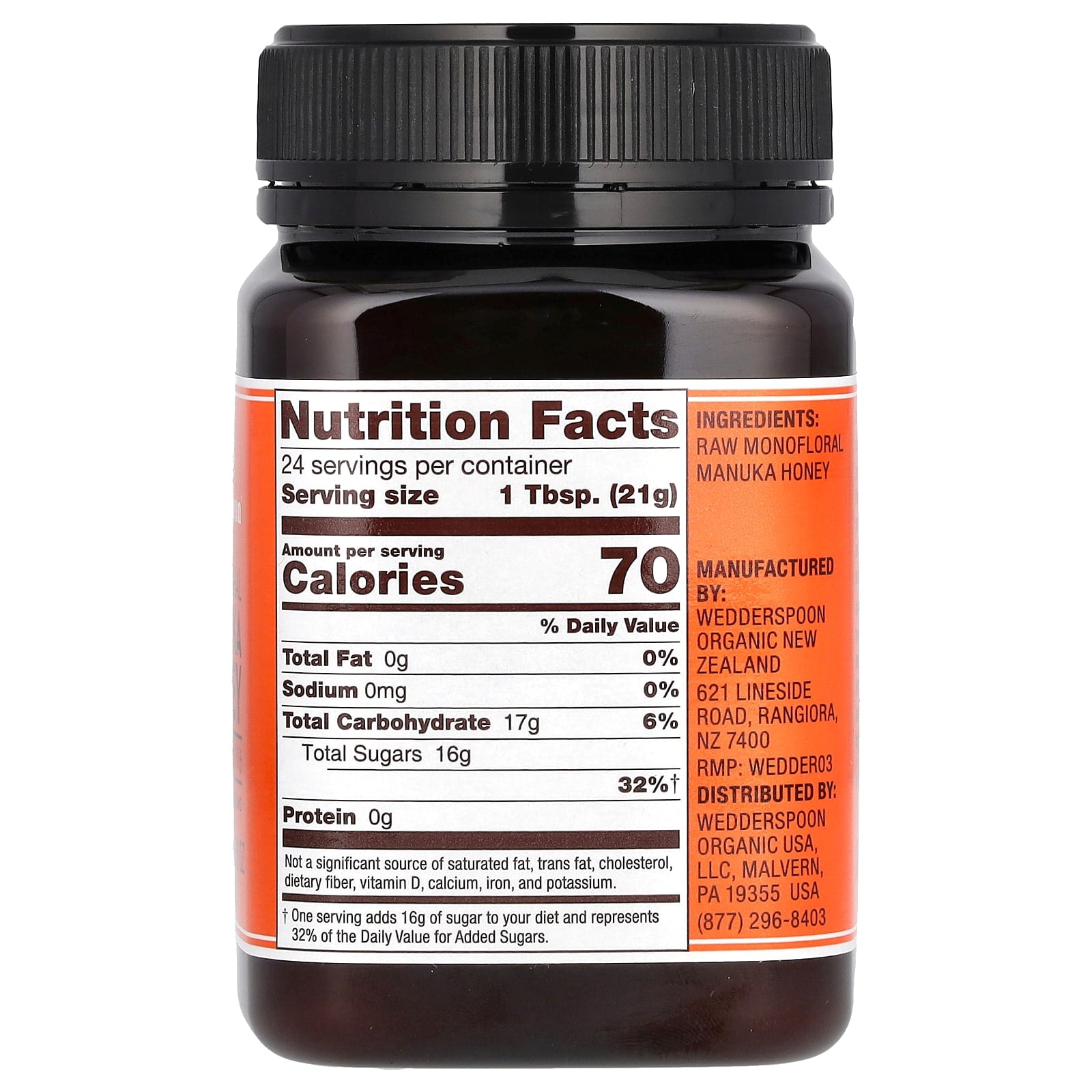 Wedderspoon, Raw Monofloral Manuka Honey, KFactor 16, 1.1 lb (500 g) - Image 2