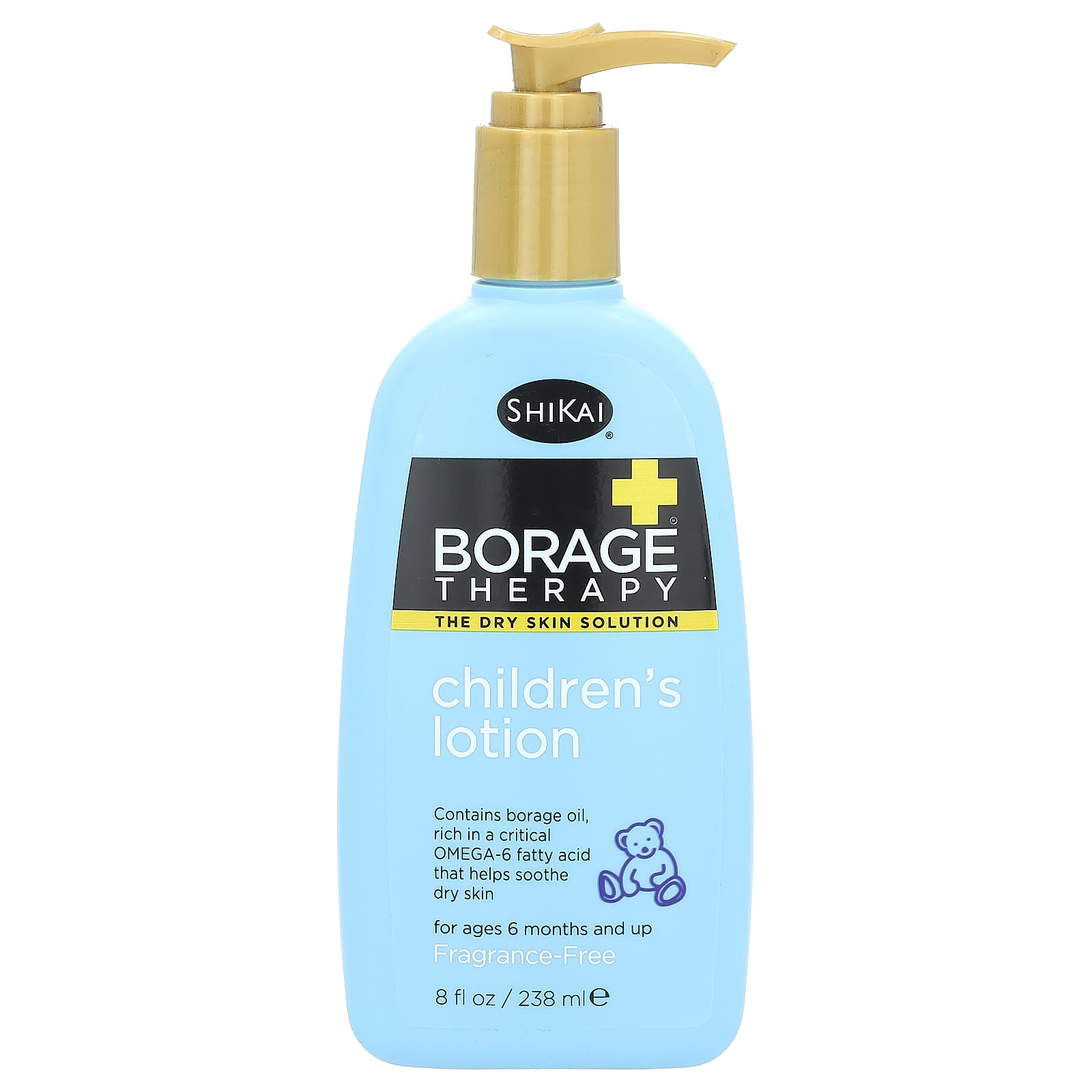 Shikai, Borage Therapy, Children's Lotion, For Ages 6 Months and Up, Fragrance Free, 8 fl oz (238 ml) - Image 1