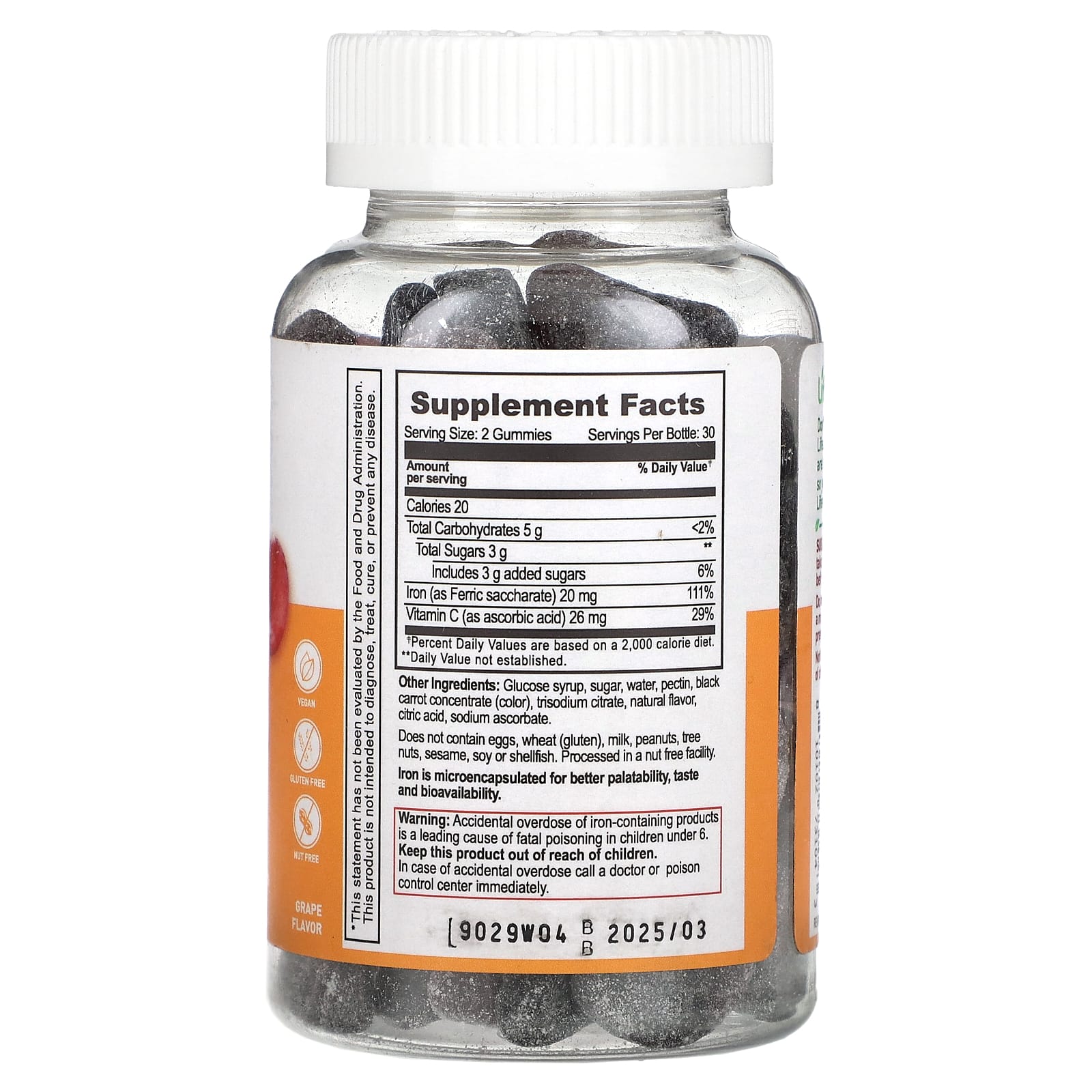 Lifeable, Iron + Vitamin C Gummies, Grape, 60 Gummies - Image 2