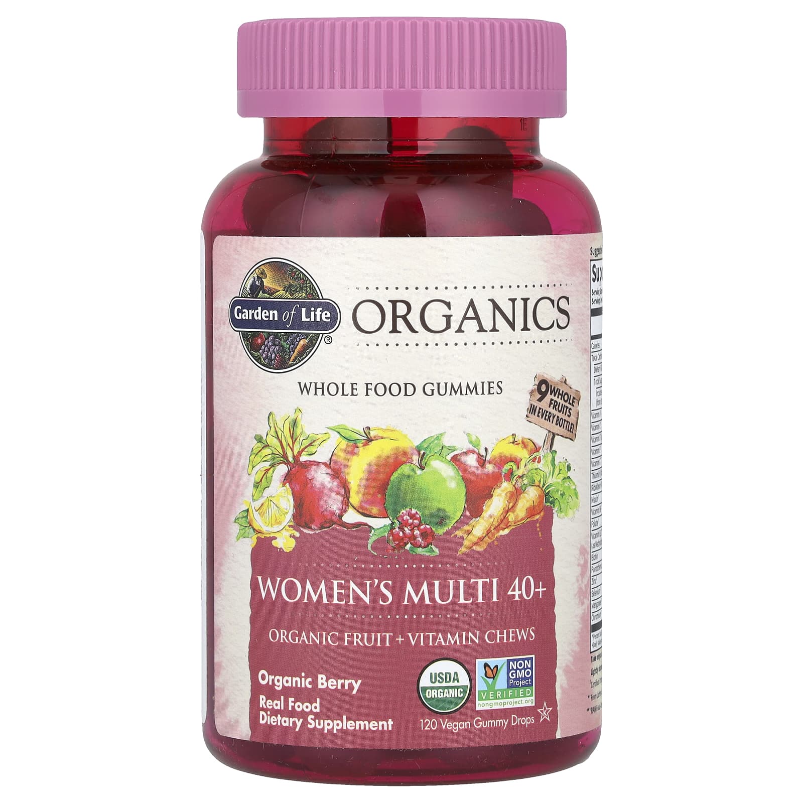 Garden of Life Organics Women's Multi 40+ Organic Berry 120 Vegan Gummy Drops - Image 1