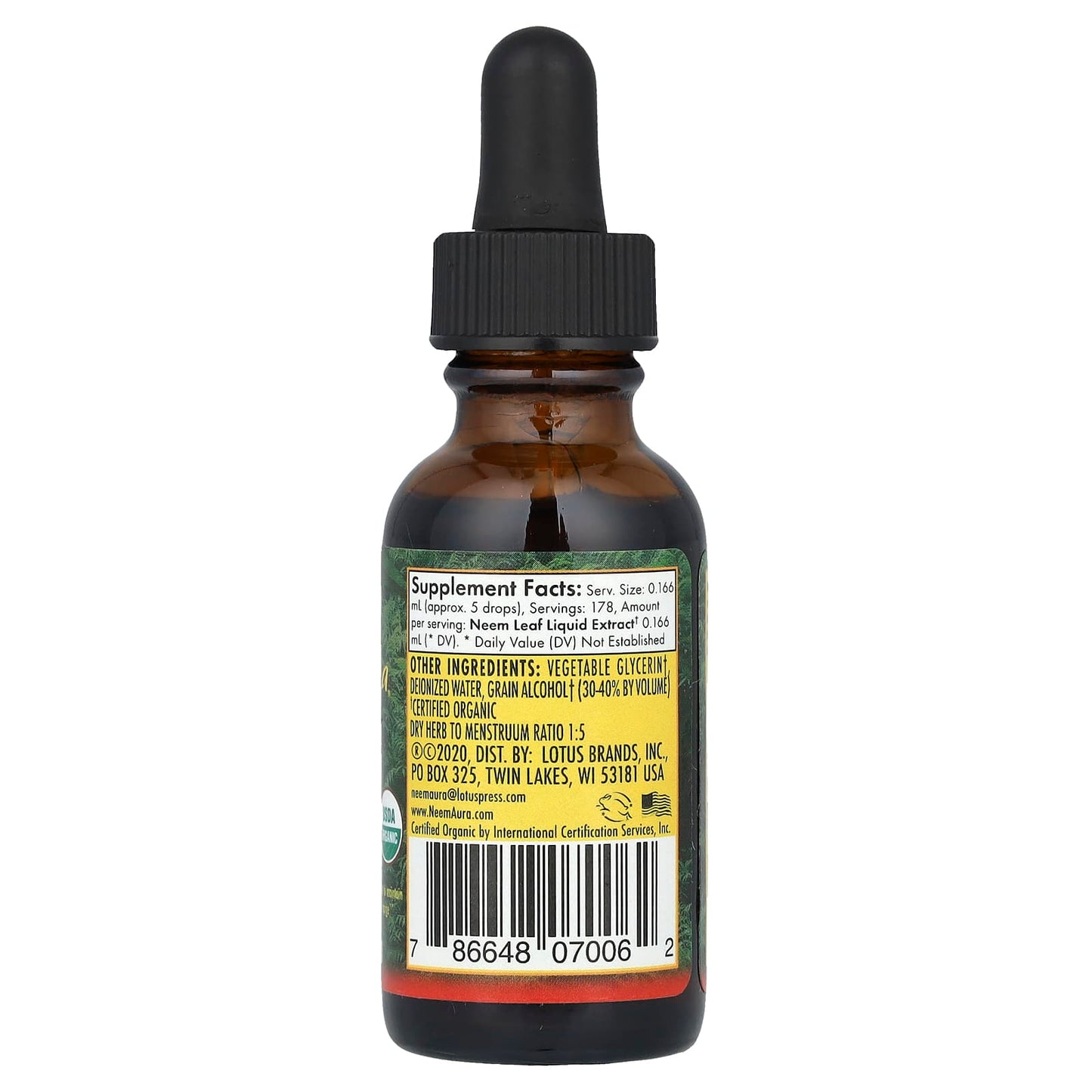 NeemAura, Neem Leaf, Liquid Herbal Extract, 1 fl oz (29.57 ml) - Image 2