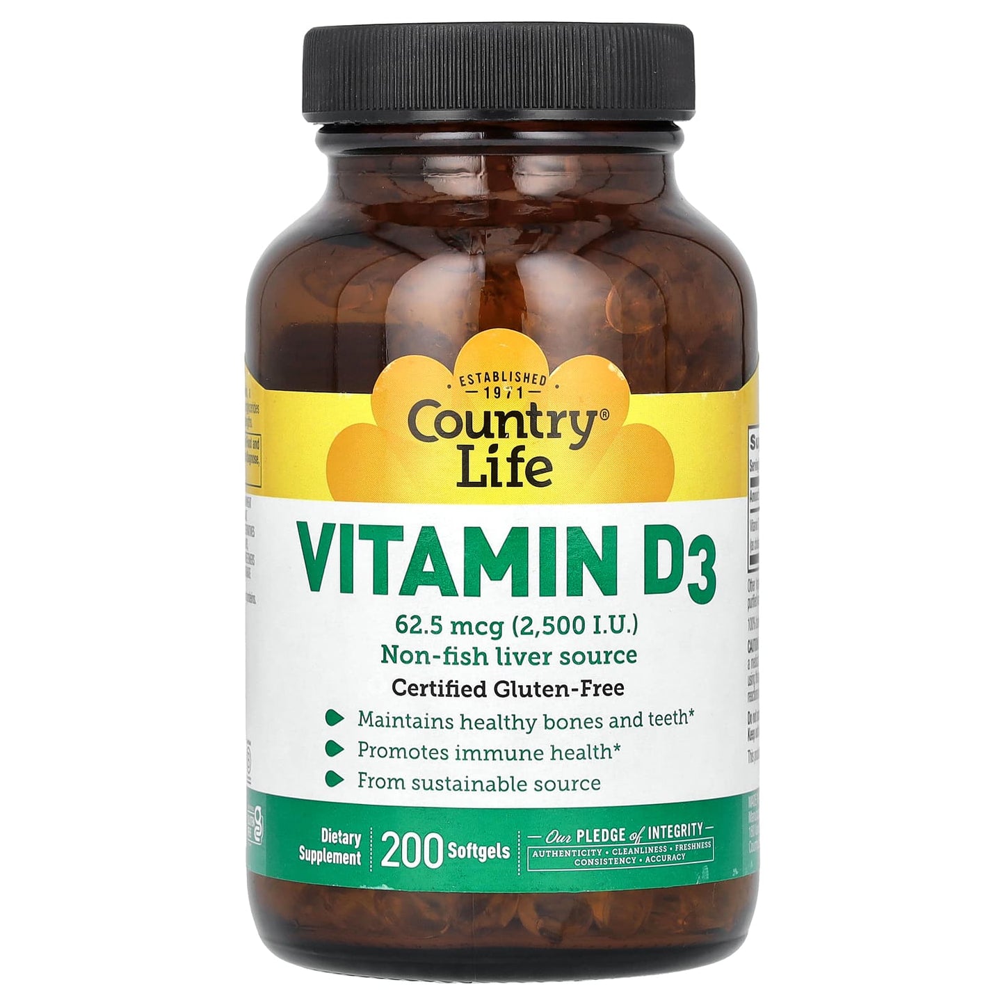 Country Life Vitamin D3 2500 IU - Healthy Bones & Immune Support - Image 1