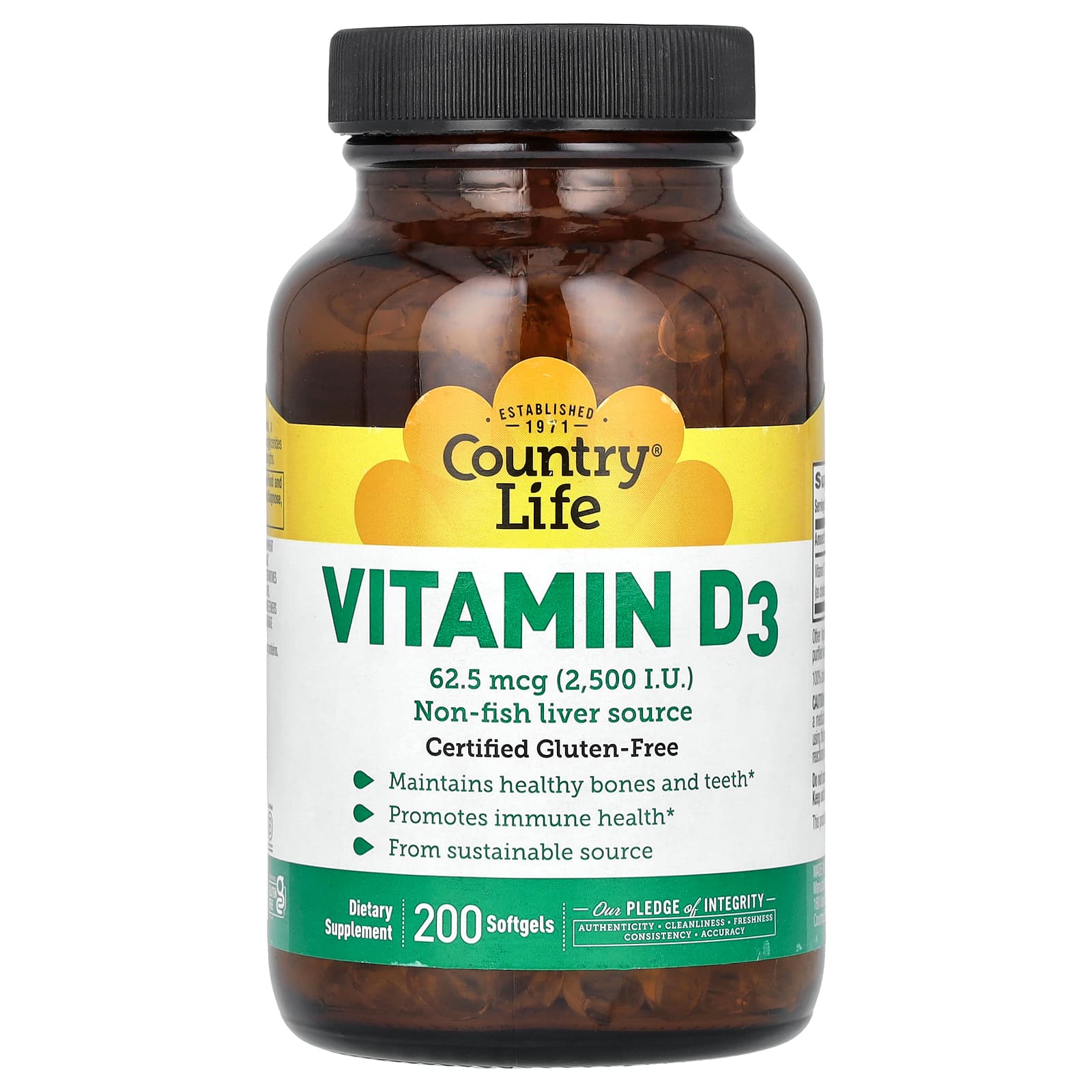 Country Life Vitamin D3 2500 IU - Healthy Bones & Immune Support - Image 1