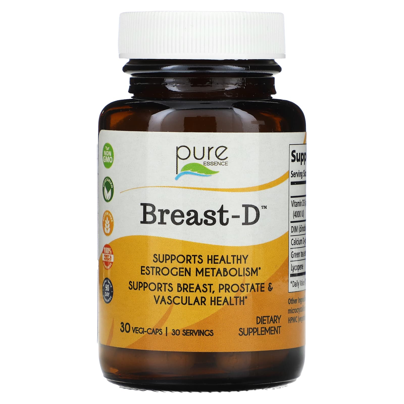 Pure Essence, Breast-D, 30 Vegi-Caps - Image 1