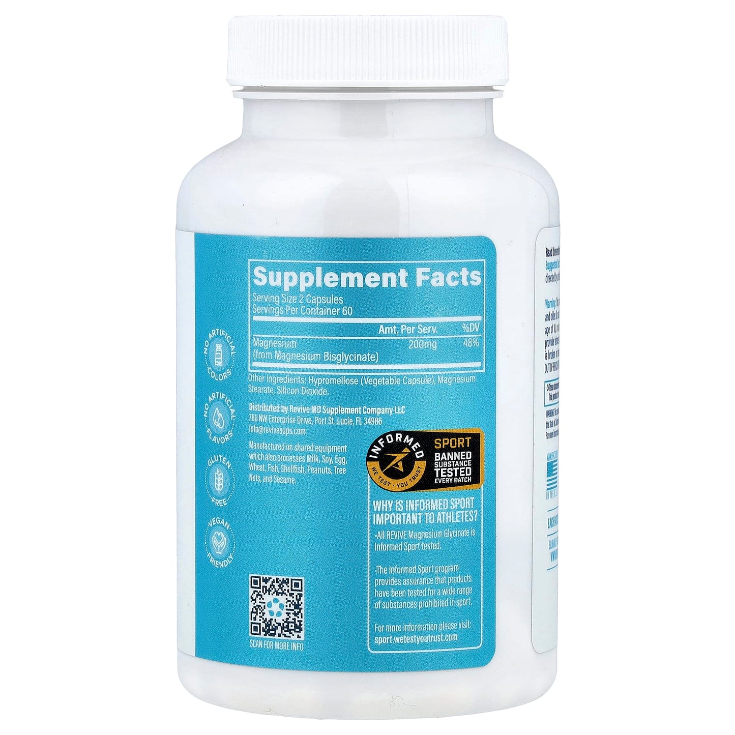 Revive, Magnesium Glycinate, 120 Vegetarian Capsules (100 mg per Capsule) - Image 2