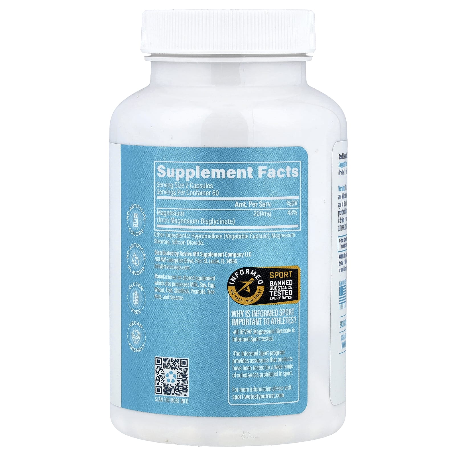 Revive, Magnesium Glycinate, 120 Vegetarian Capsules (100 mg per Capsule) - Image 2