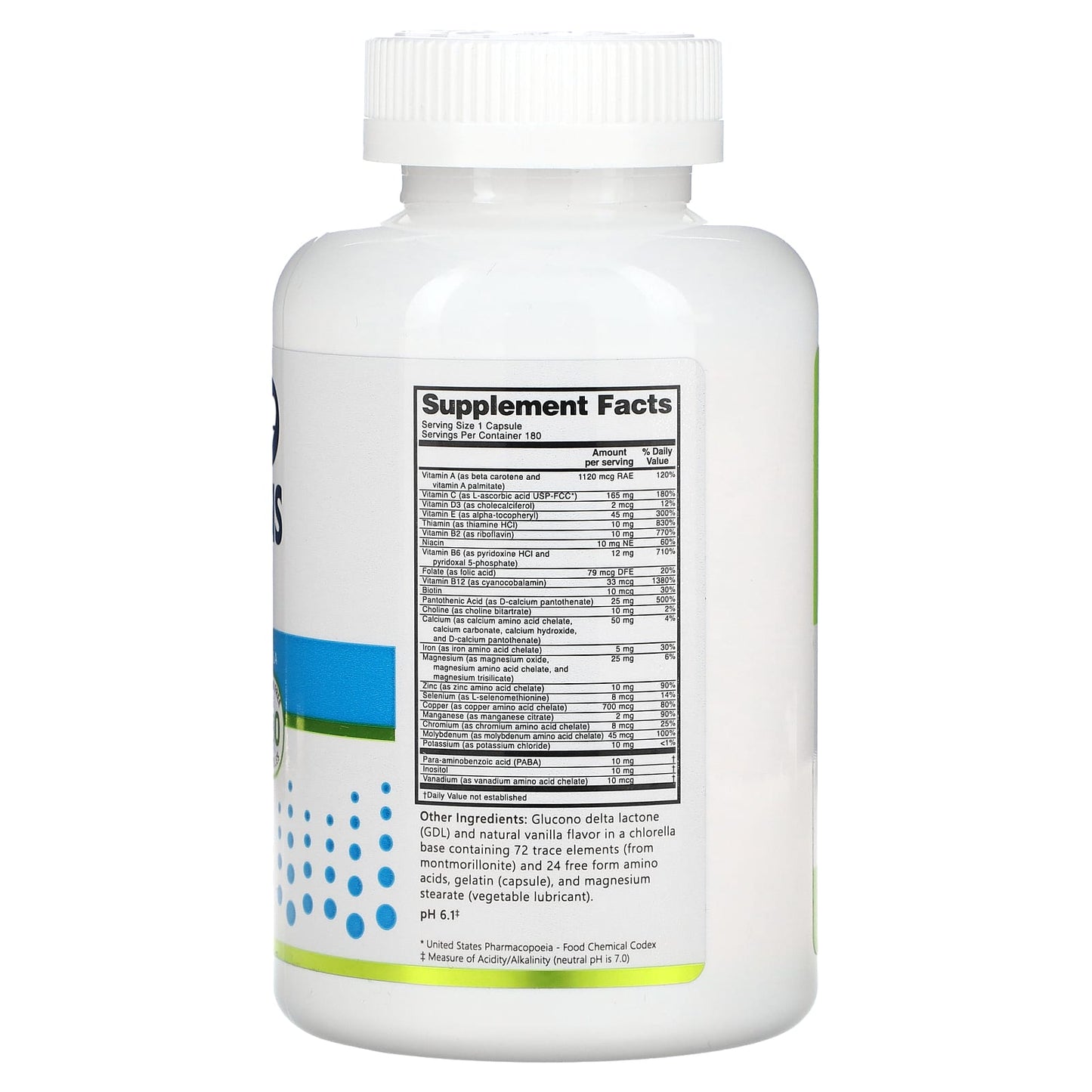 NutriBiotic, Essentials, Multi Vitamins & Minerals , 180 Capsules - Image 2