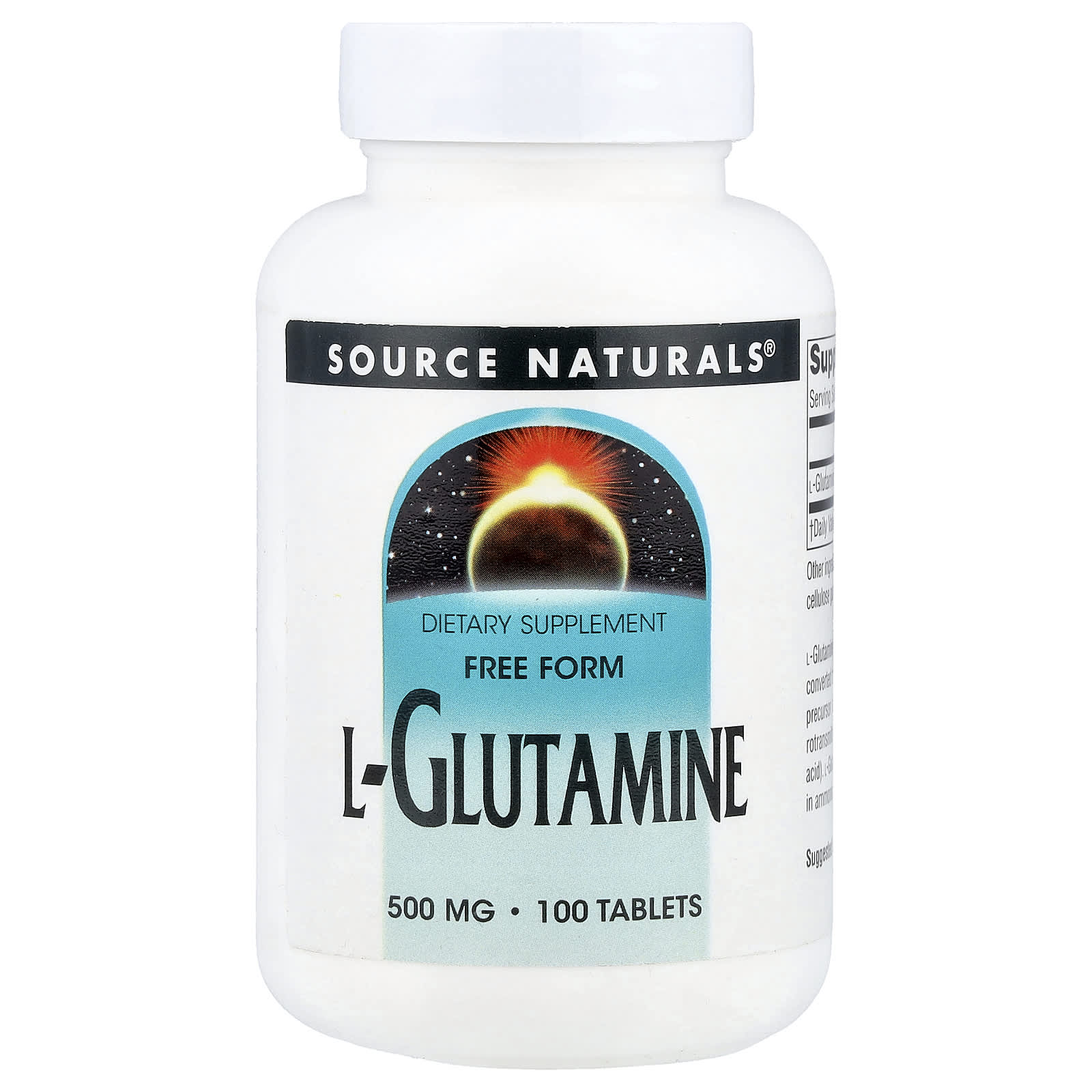 Source Naturals, L-Glutamine, 500 mg, 100 Tablets - Image 1