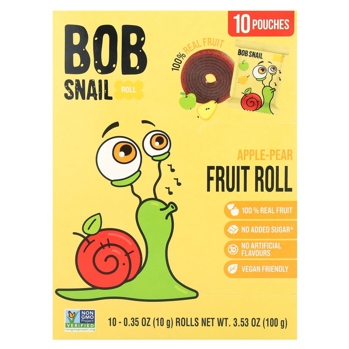 Nature's Delight: Bob Snail Apple-Pear Fruit Rolls, Vegan, Non-GMO - Image 1