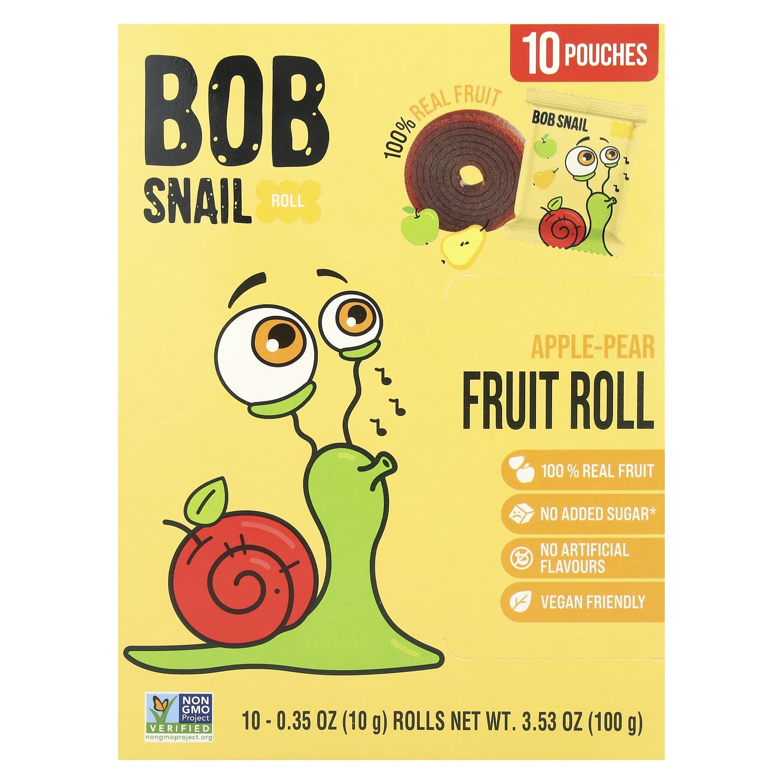 Nature's Delight: Bob Snail Apple-Pear Fruit Rolls, Vegan, Non-GMO - Image 1