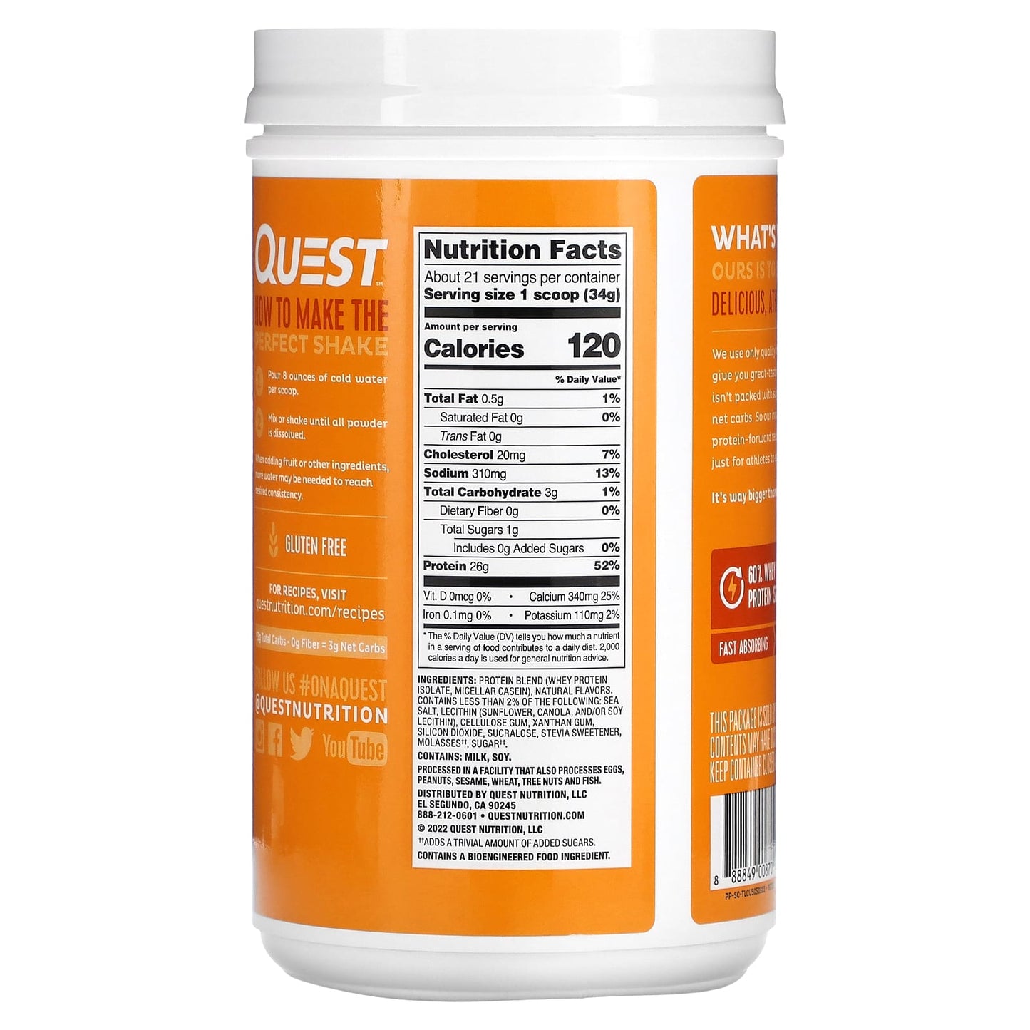 Quest Nutrition, Protein Powder, Salted Caramel, 1.6 lb (726 g) - Image 2