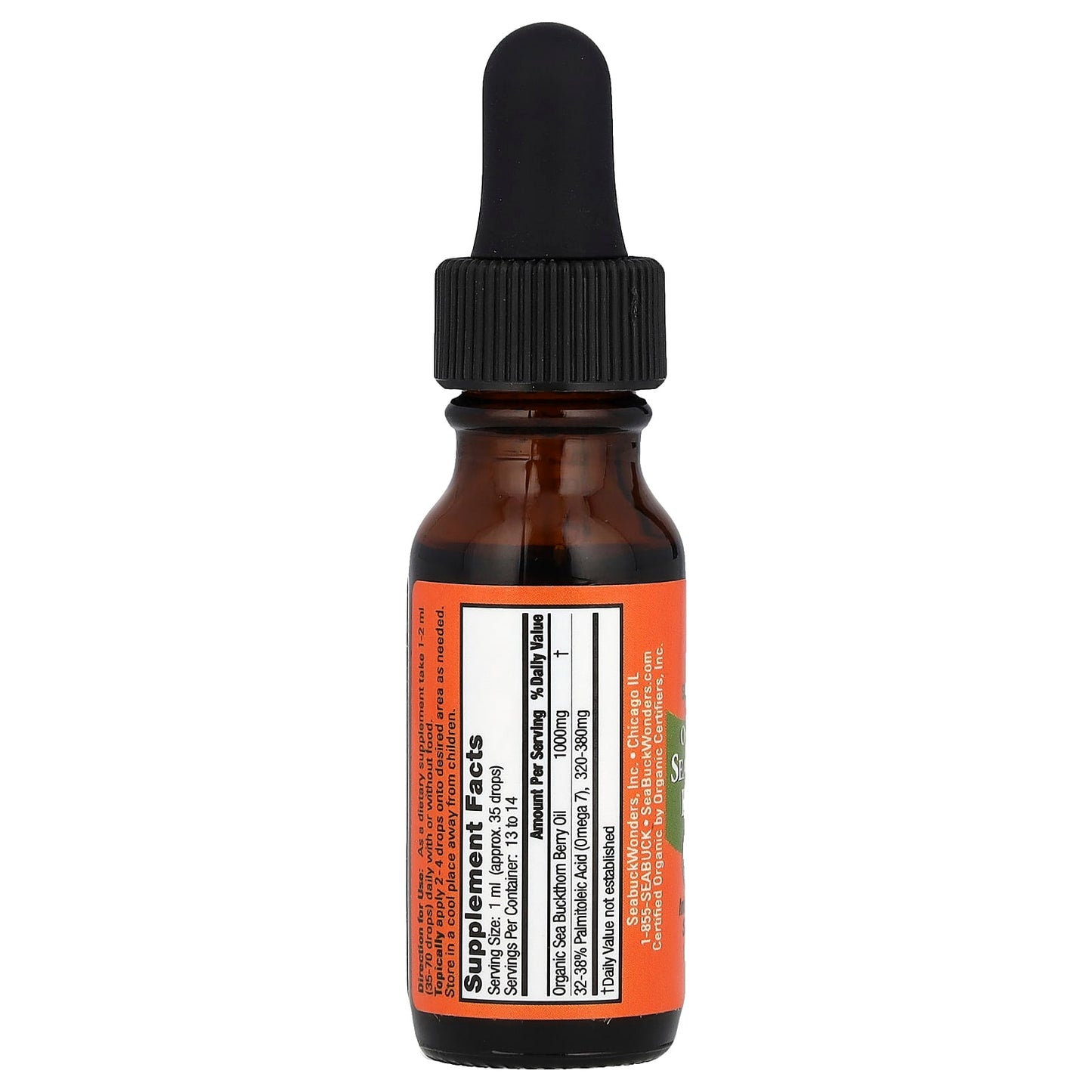 SeaBuckWonders, Organic Himalayan Sea Buckthorn Berry Oil, 0.45 fl oz (13.3 ml) - Image 2