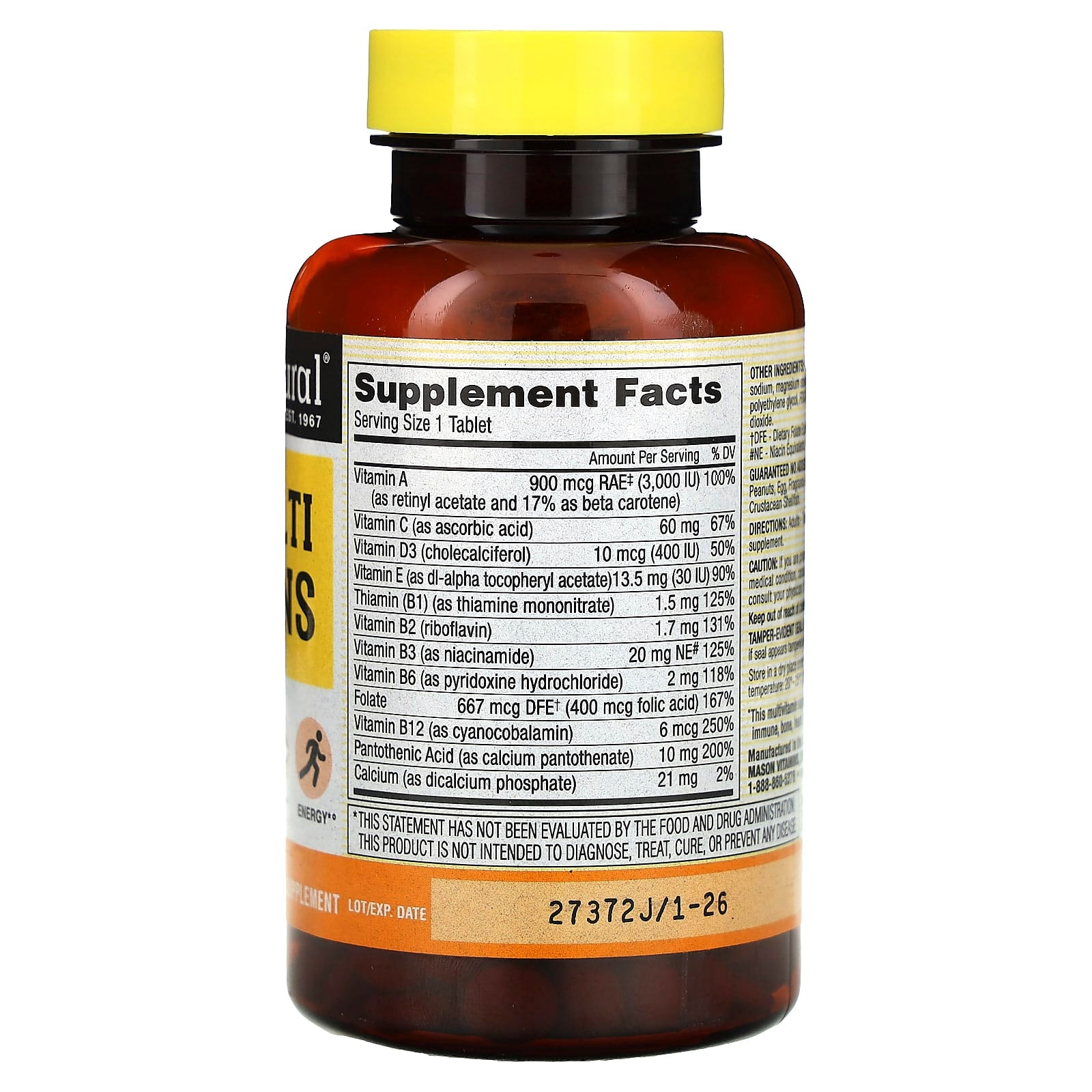 Mason Natural, Mini Multi Vitamins, 365 Mini-Tablets - Image 2
