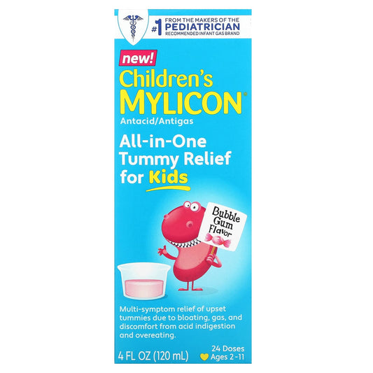 Children's Mylicon, All-in-One Tummy Relief for Kids, Ages 2-11, Bubble Gum, 4 fl oz (120 ml) - Image 1