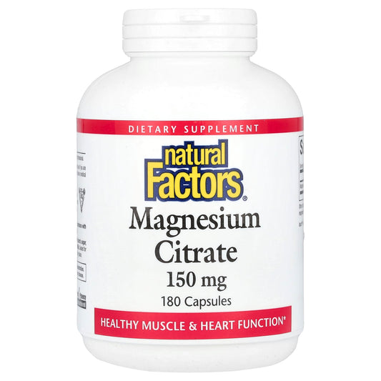 Natural Factors, Magnesium Citrate, 150 mg, 180 Capsules - Image 1