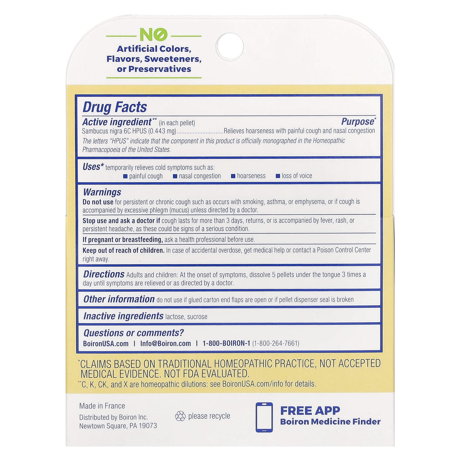 Boiron Sambucus Meltaway Pellets for Cold Relief, 240 Count - Image 2