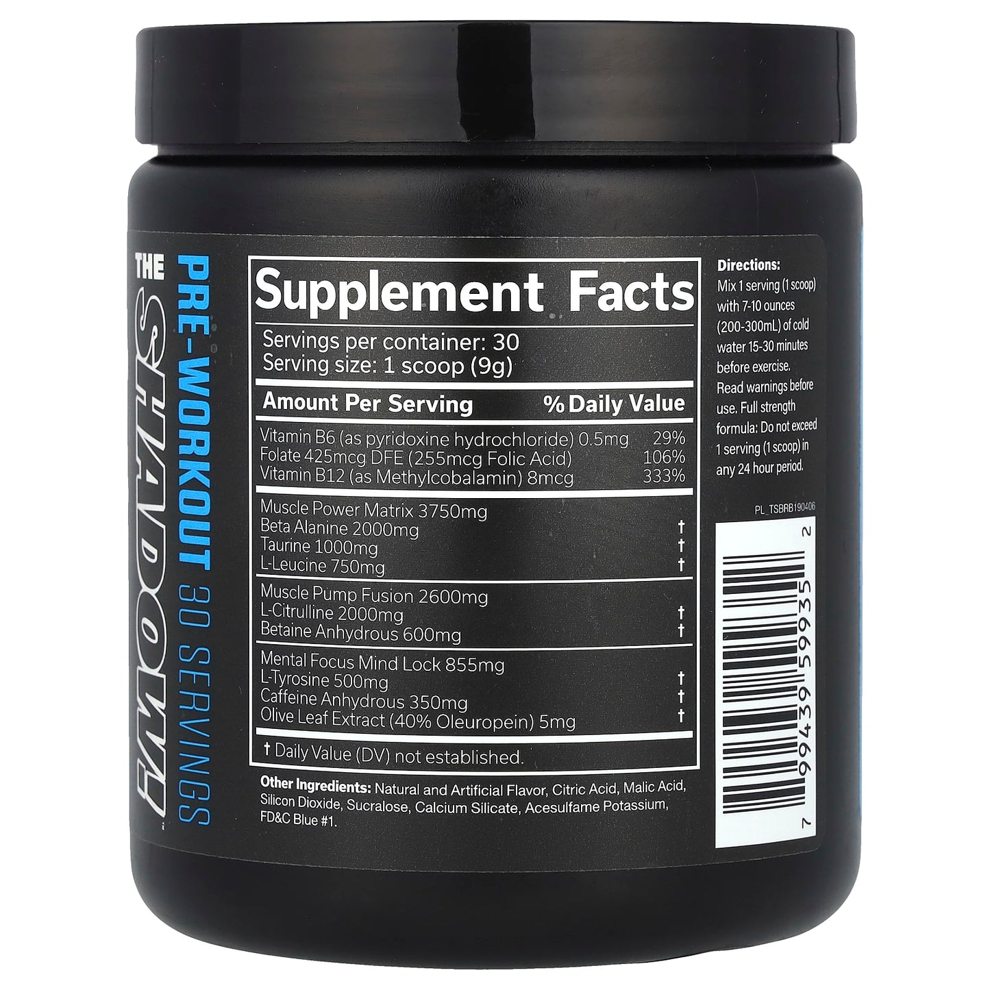 JNX Sports The Shadow! Pre-Workout Supplement Blue Raspberry, 270g - Image 2