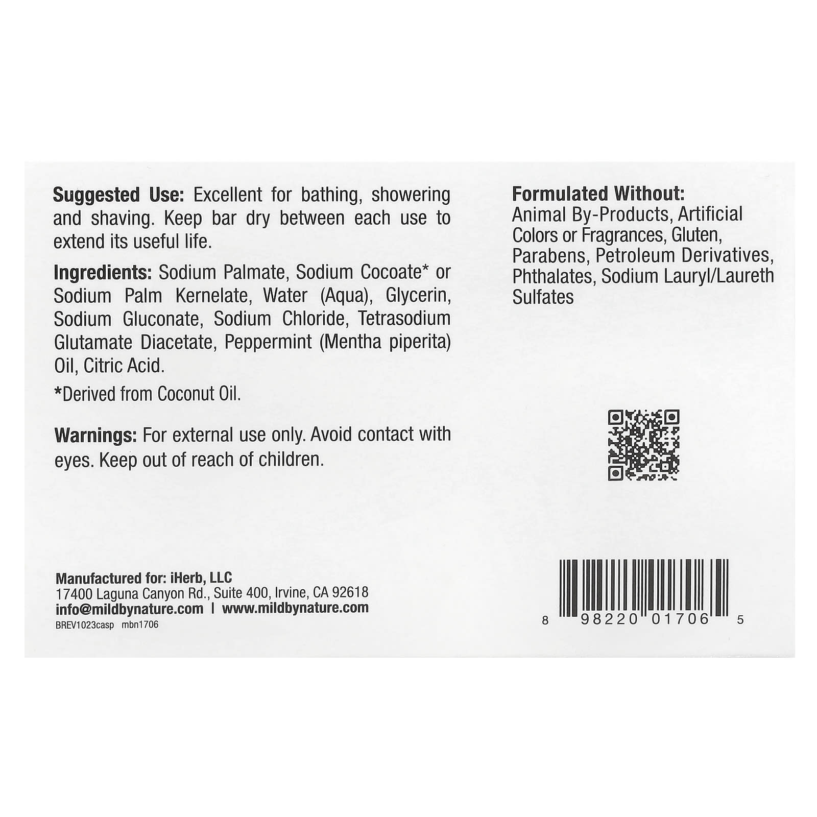Peppermint Castile Soap by Mild By Nature - Gentle & Moisturizing - Image 2