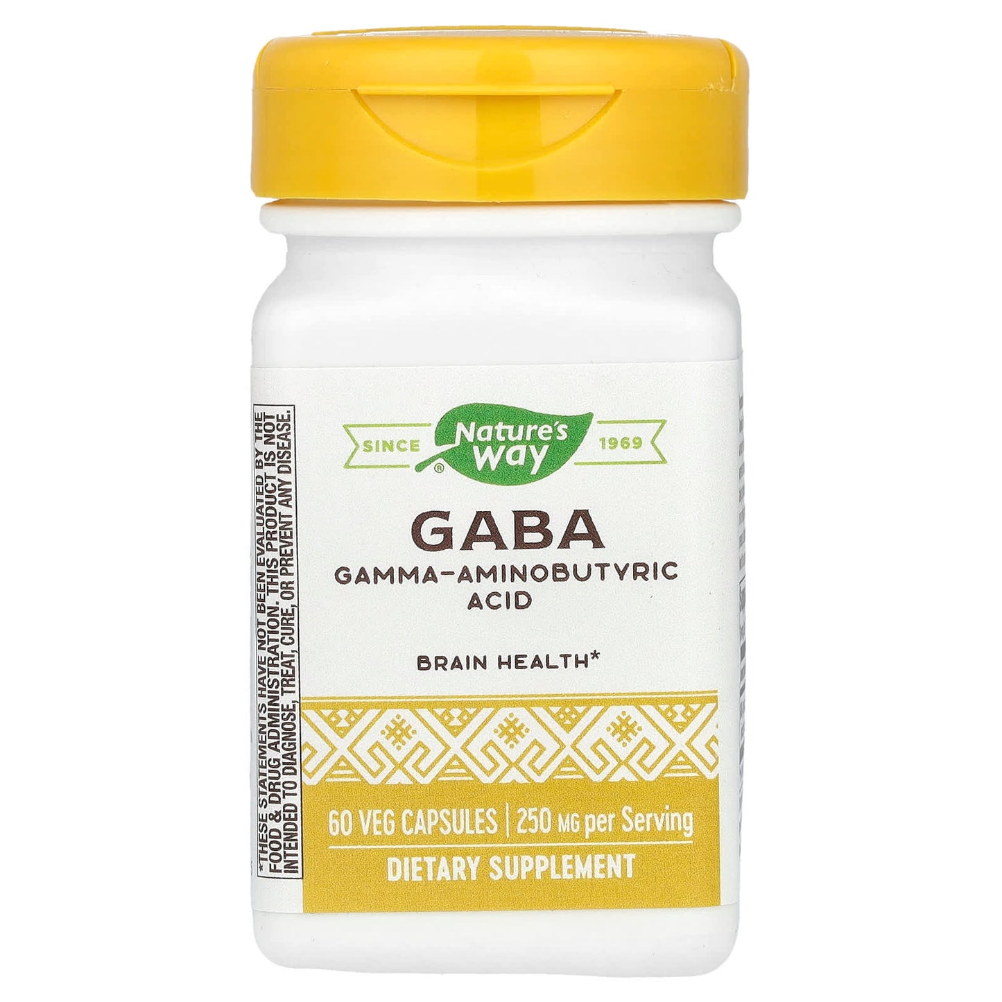 Nature's Way, GABA, 250 mg, 60 Veg Capsules - Image 1