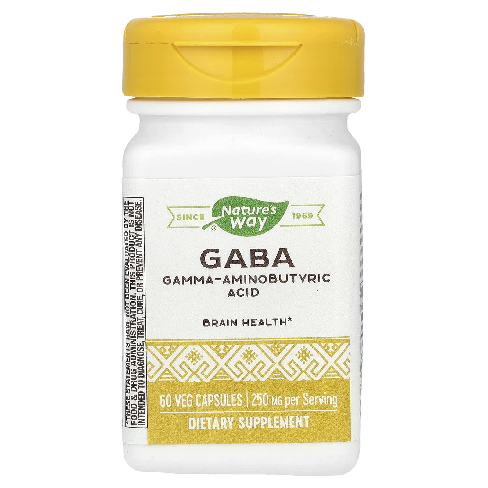 Nature's Way, GABA, 250 mg, 60 Veg Capsules - Image 1