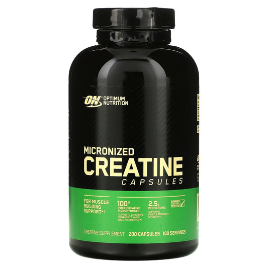 Optimum Nutrition, Micronized Creatine Capsules, 200 Capsules (1.25 g per Capsule ) - Image 1