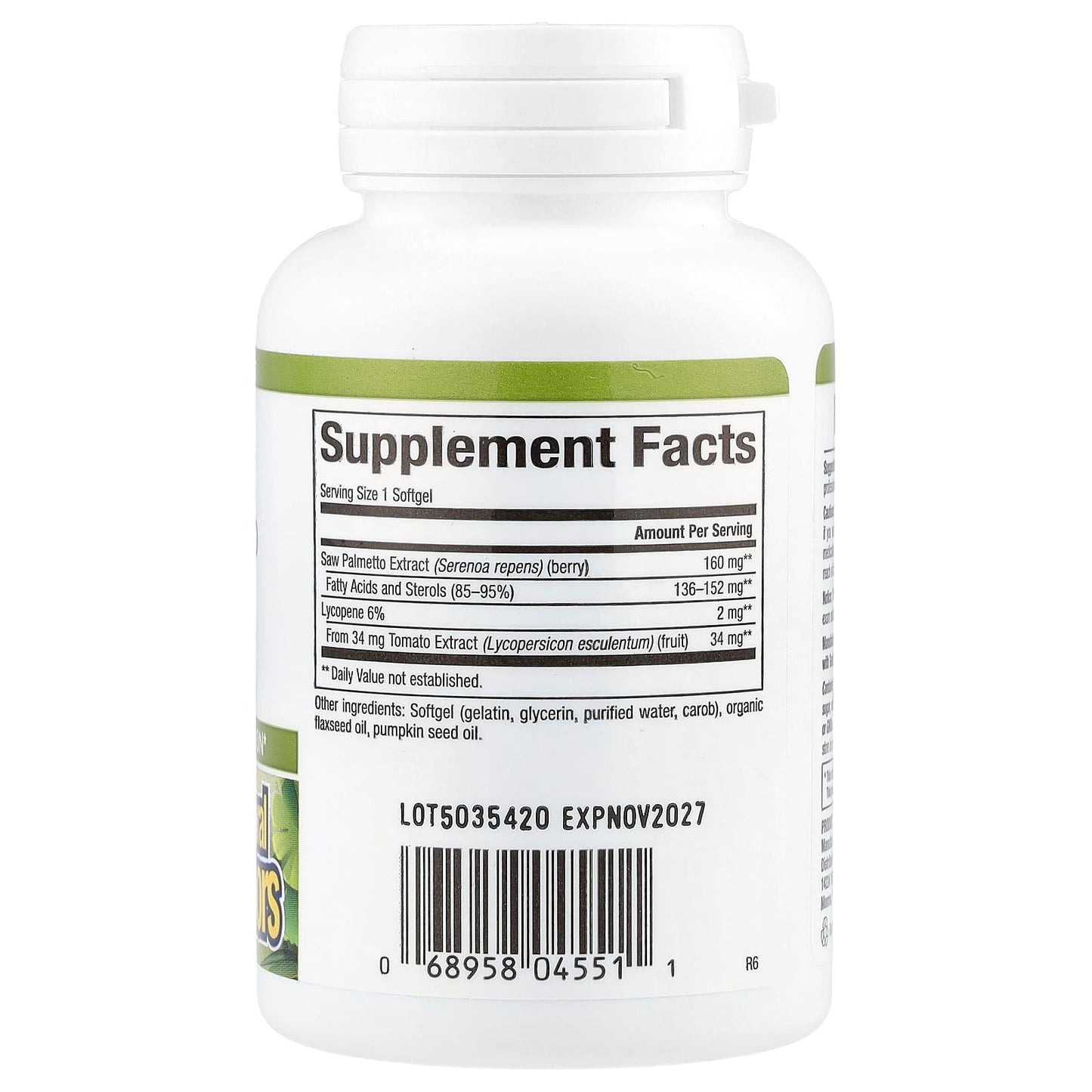 Natural Factors, HerbalFactors®, Saw Palmetto with Lycopene, 60 Softgels - Image 2