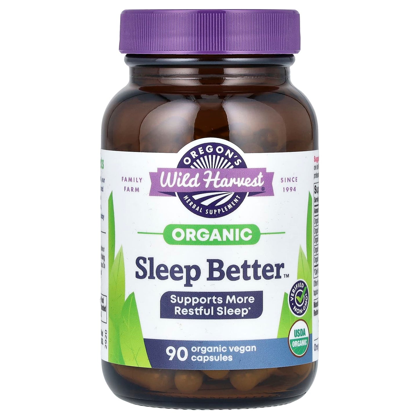 Oregon's Wild Harvest, Organic Sleep Better, 90 Vegan Capsules - Image 1