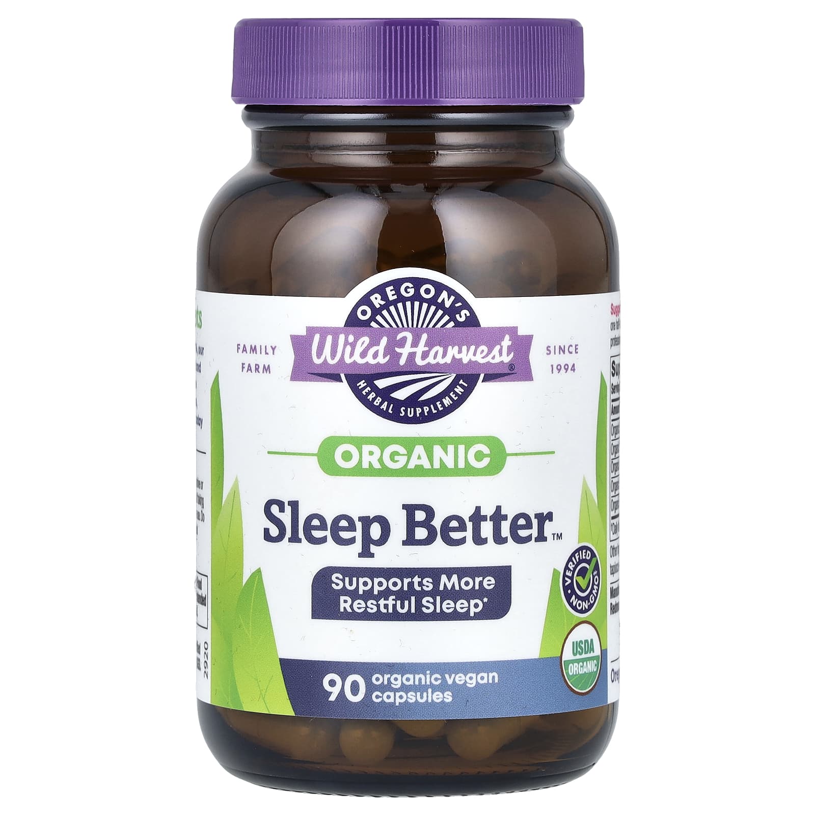Oregon's Wild Harvest, Organic Sleep Better, 90 Vegan Capsules - Image 1