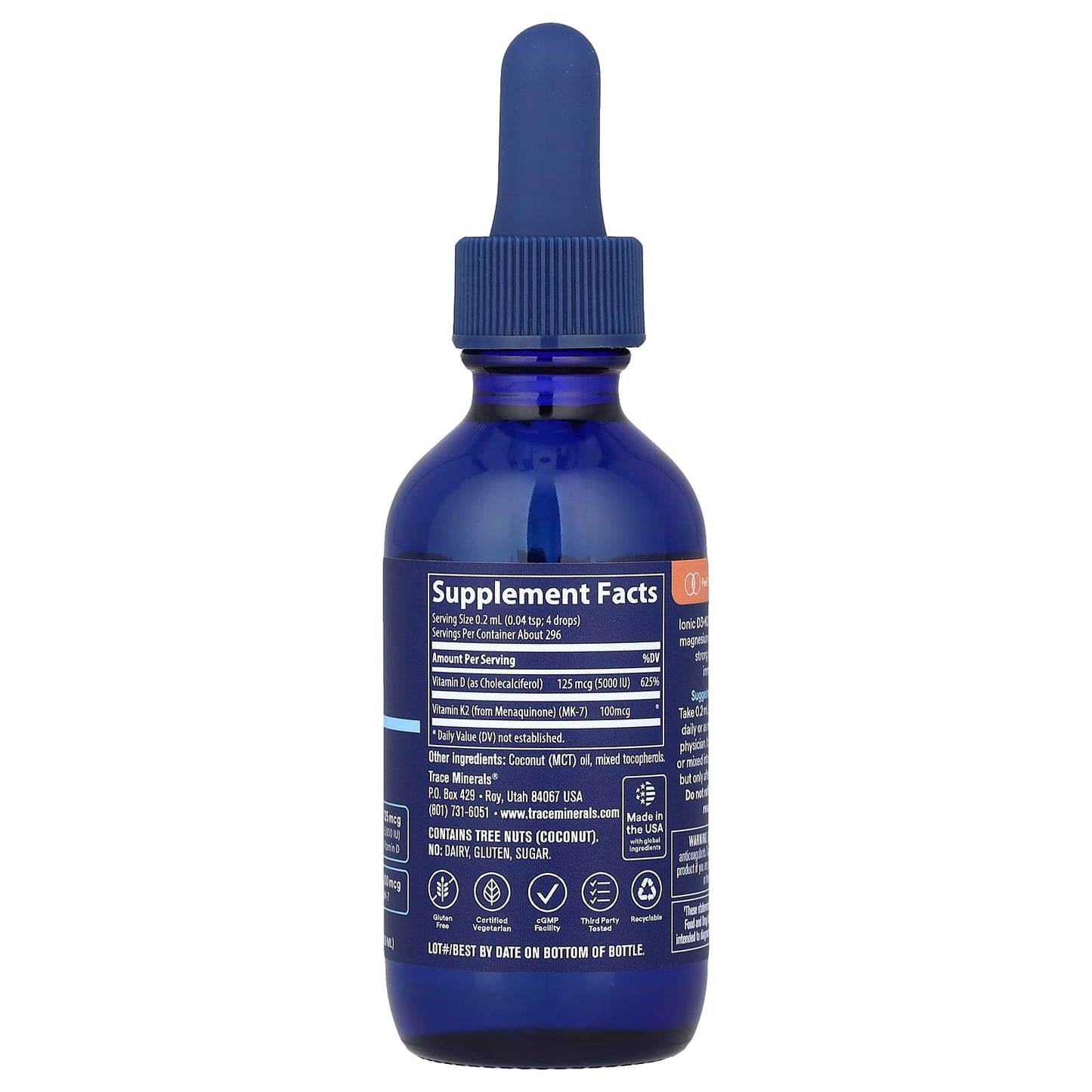 Trace, Ionic D3 + K2, 2 fl oz (59 ml) - Image 2