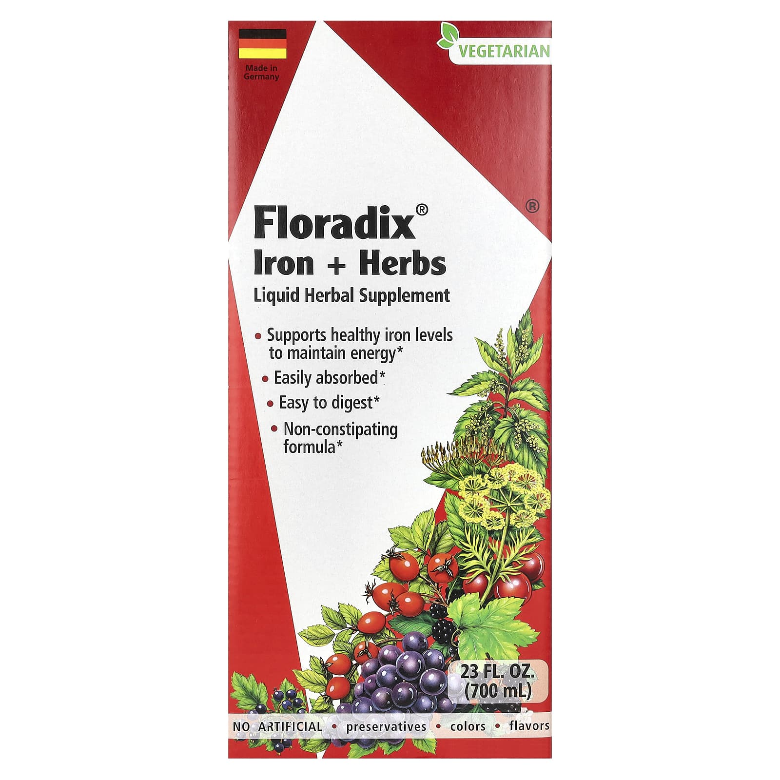 Floradix Iron + Herbs - Liquid Herbal Supplement for Healthy Energy - Image 1