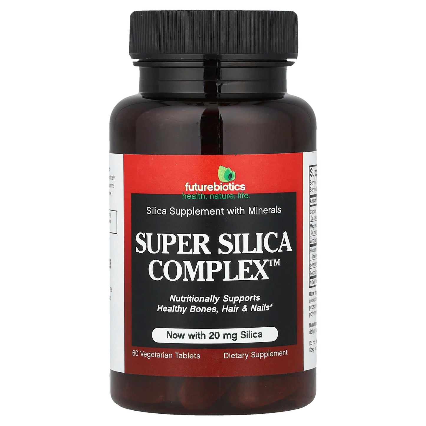 FutureBiotics Silica Supplement for Healthy Bones, Hair & Nails - 60 Tablets - Image 1