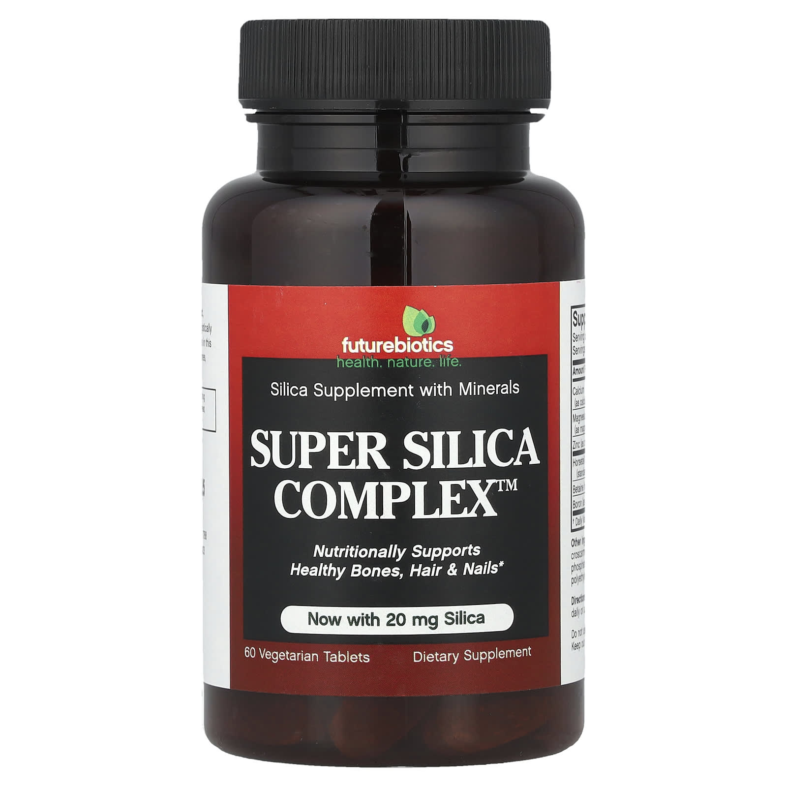 FutureBiotics Silica Supplement for Healthy Bones, Hair & Nails - 60 Tablets - Image 1