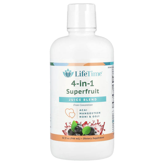 LifeTime Vitamins, 4-In-1 Superfruit Juice Blend, Acai, Mangosteen, Noni & Goji, 32 fl oz (946 ml) - Image 1