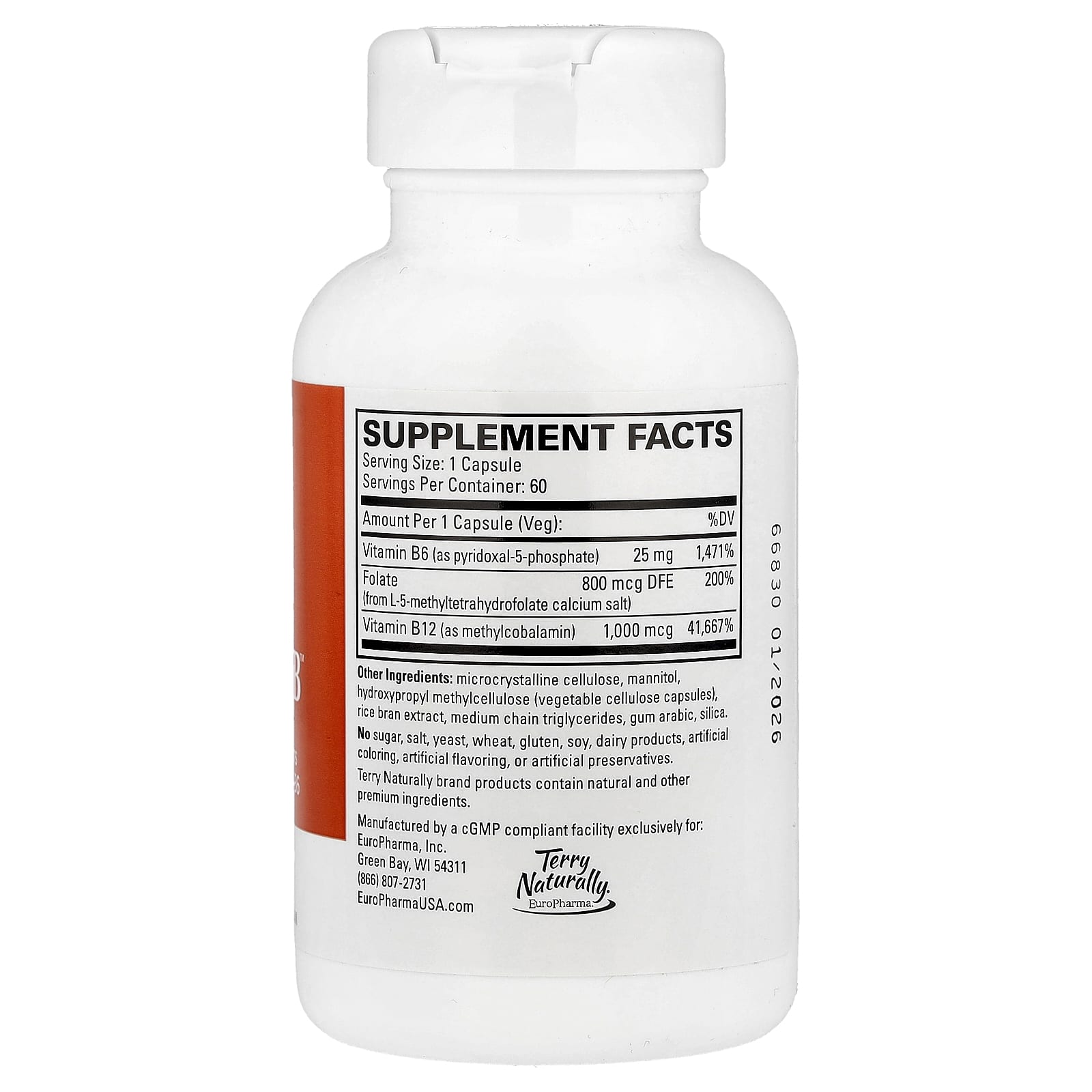 Terry Naturally, BioActive Vitamin B™, 60 Capsules - Image 2