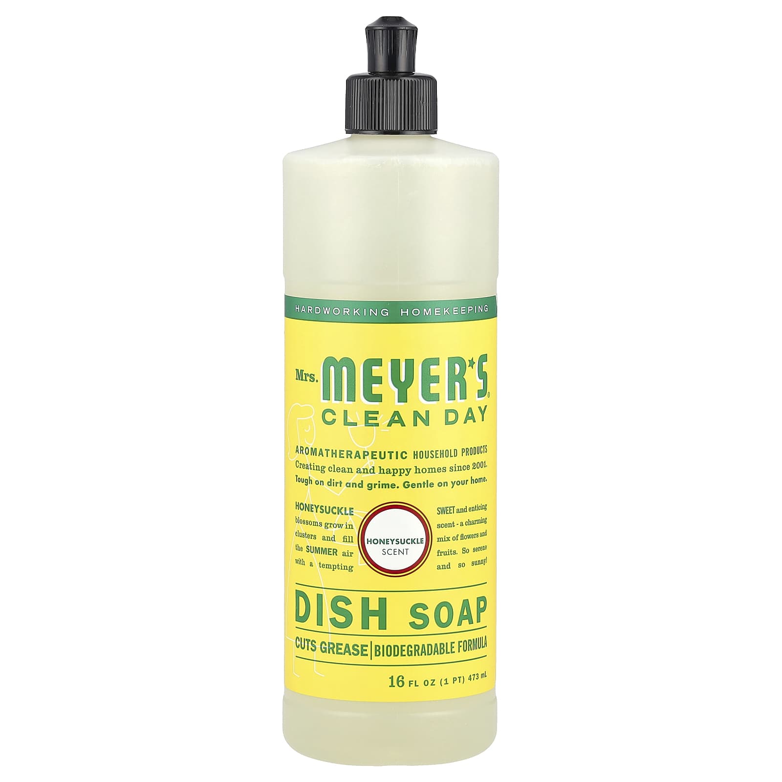 Mrs. Meyers Clean Day, Dish Soap, Honeysuckle , 16 fl oz (473 ml) - Image 1