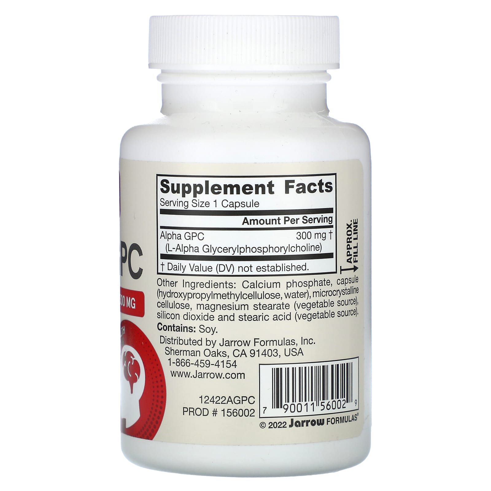 Alpha GPC Brain Function Support by Jarrow Formulas, 300 mg, 60 Caps - Image 2