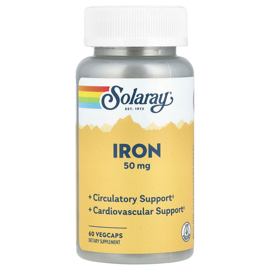 Solaray, Iron, 50 mg, 60 VegCaps - Image 1