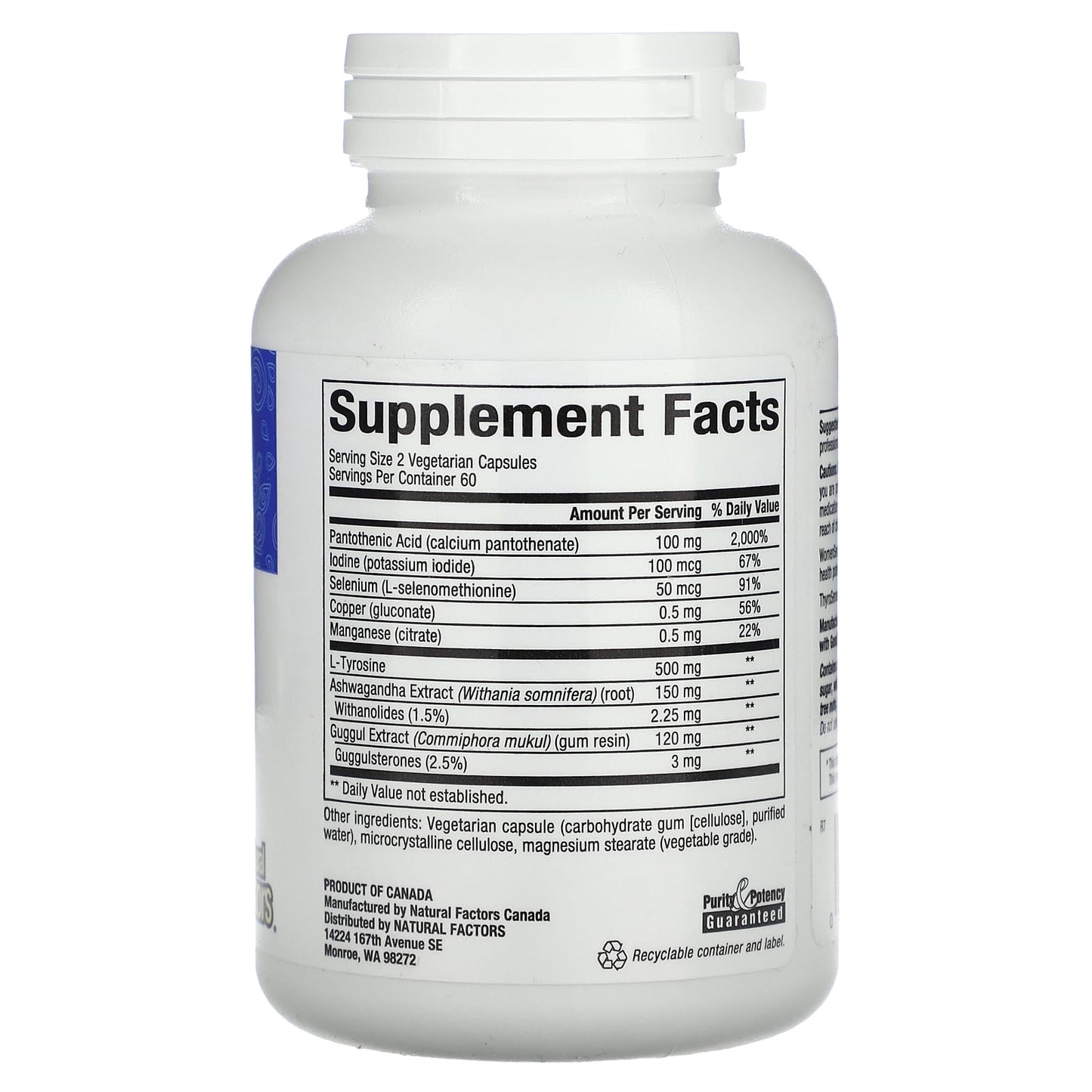 Natural Factors, WomenSense, ThyroSense, Thyroid Formula, 120 Vegetarian Capsules - Image 2