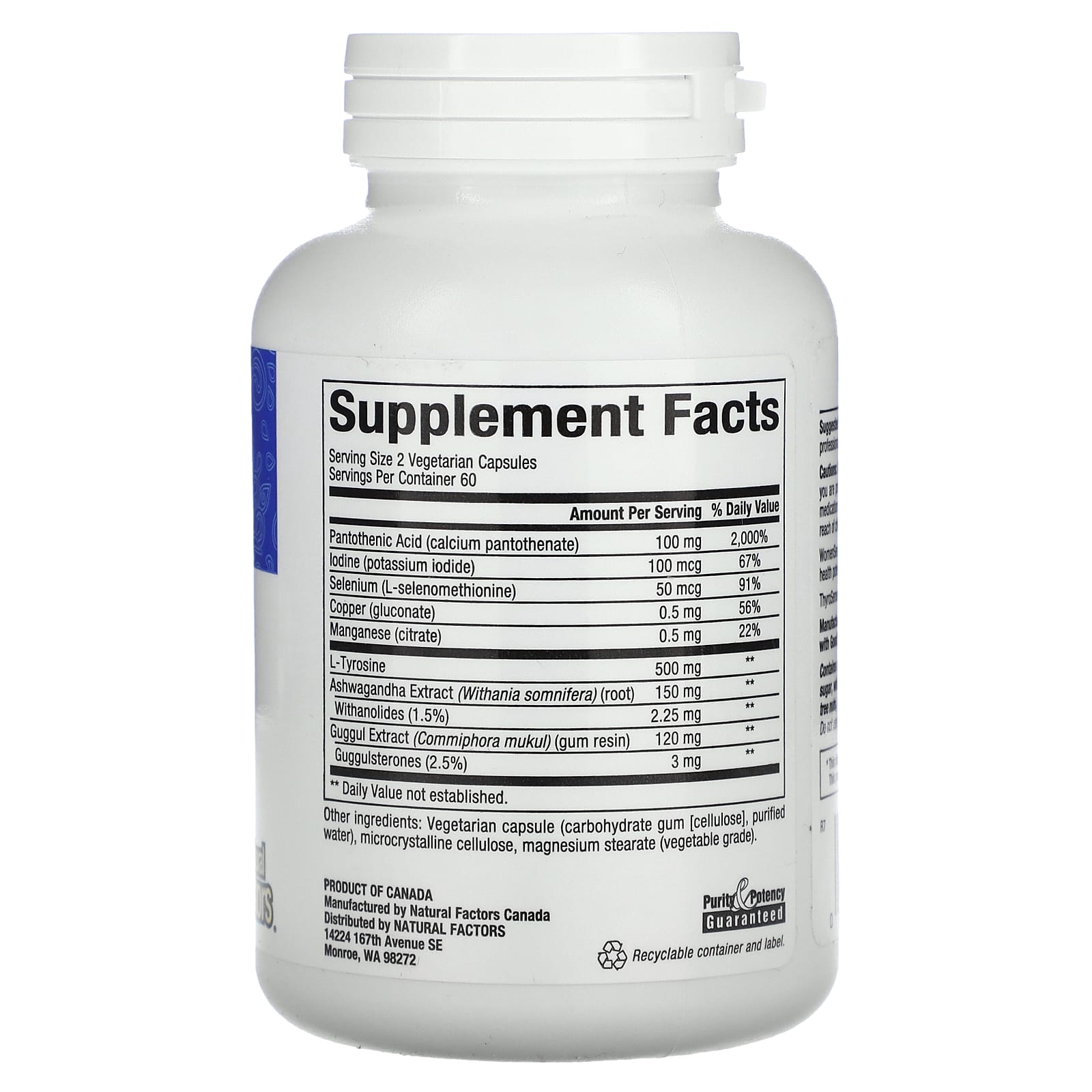 Natural Factors, WomenSense, ThyroSense, Thyroid Formula, 120 Vegetarian Capsules - Image 2
