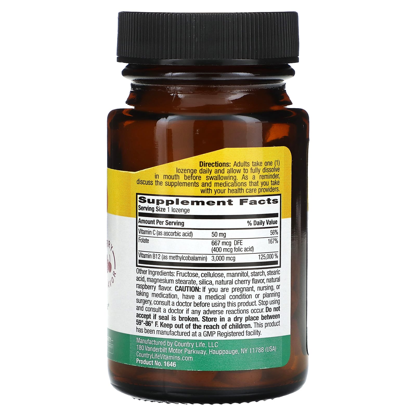 Country Life Methyl B12 Berry 3000 mcg 50 Lozenges - Image 2