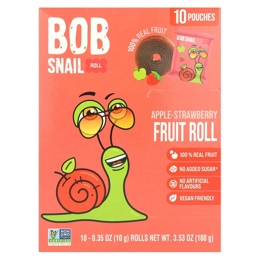 Organic Fruit Rolls by Bob Snail - Apple Strawberry 10 Pack - Image 1