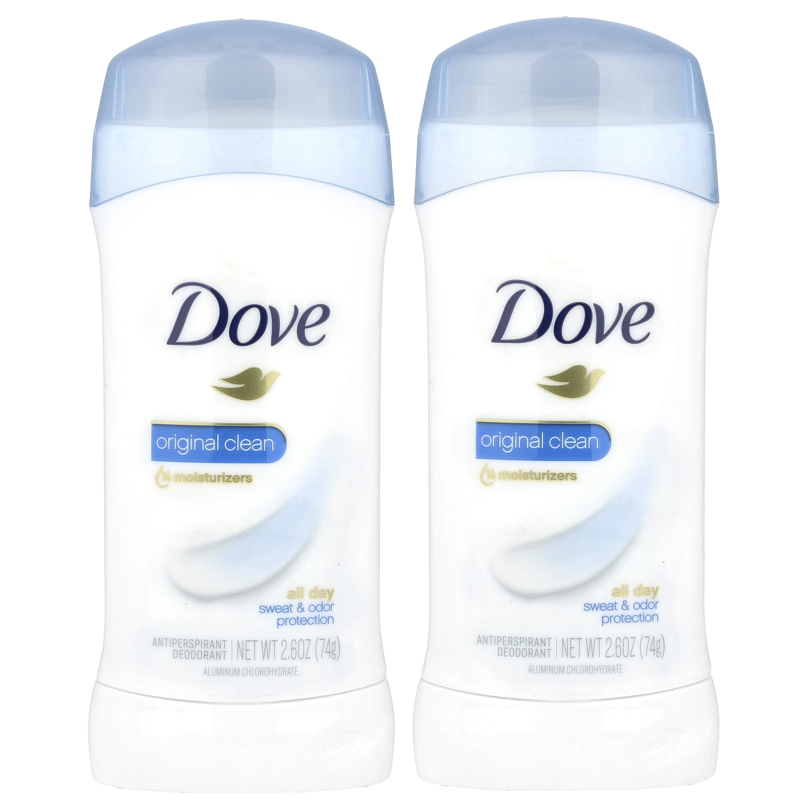 Dove Original Clean Antiperspirant Deodorant, 2.6 oz, 2-Pack - Image 1