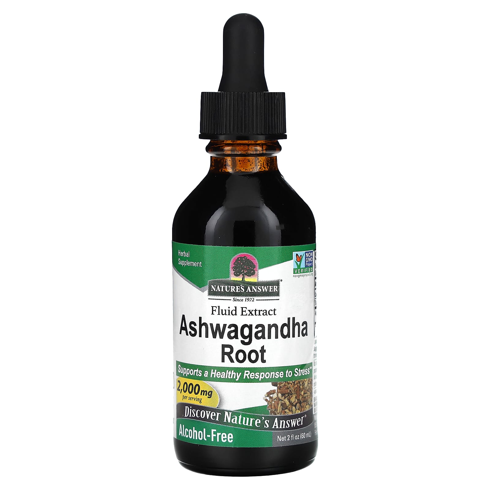 Nature's Answer, Ashwagandha Root, Fluid Extract, Alcohol-Free, 2,000 mg, 2 fl oz (60 ml) - Image 1