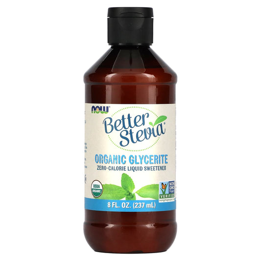 NOW Foods, Better Stevia,  Zero-Calorie Liquid Sweetener, Organic Glycerite, 8 fl oz (237 ml) - Image 1