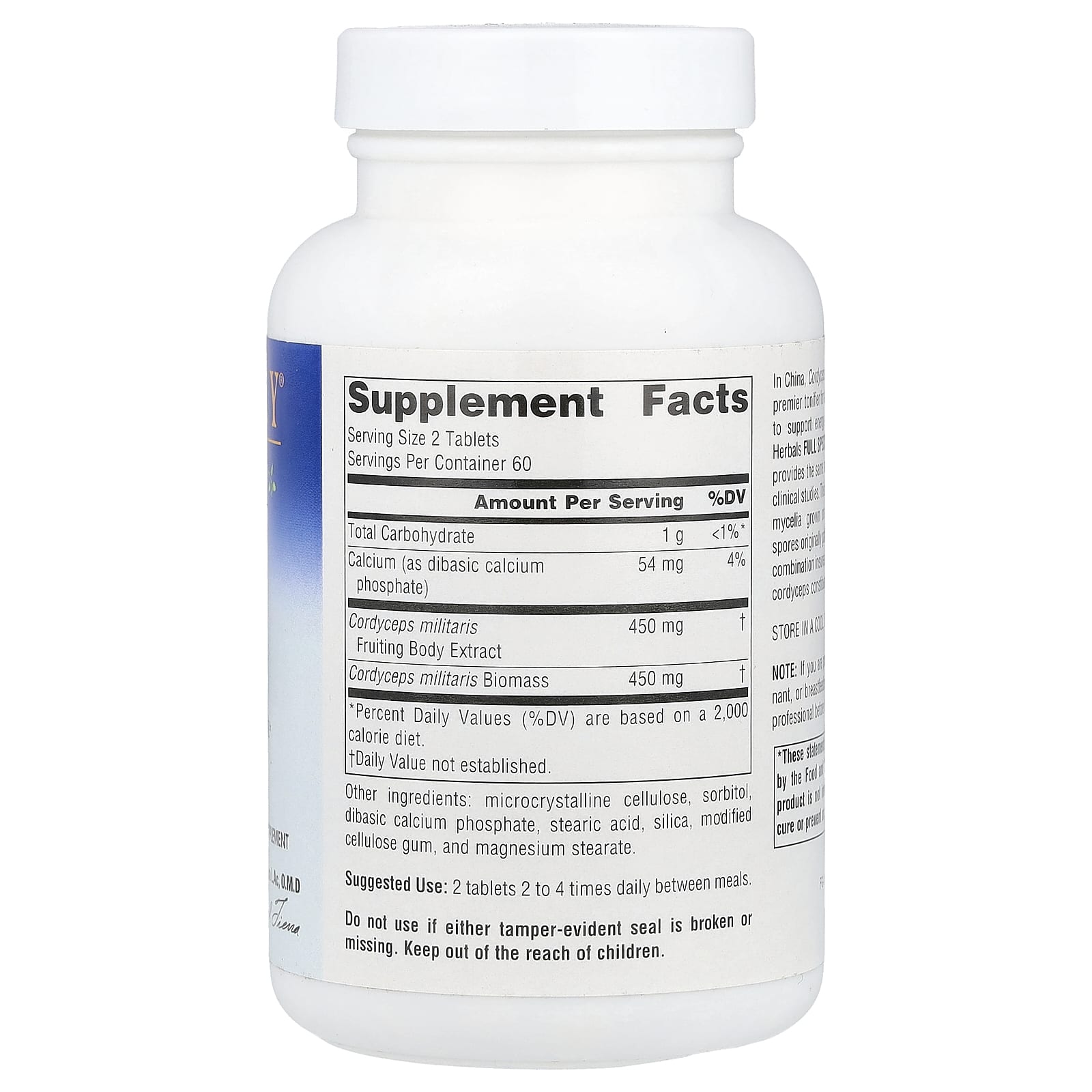 Planetary Herbals, Full Spectrum™ Cordyceps 450™, 120 Tablets - Image 2