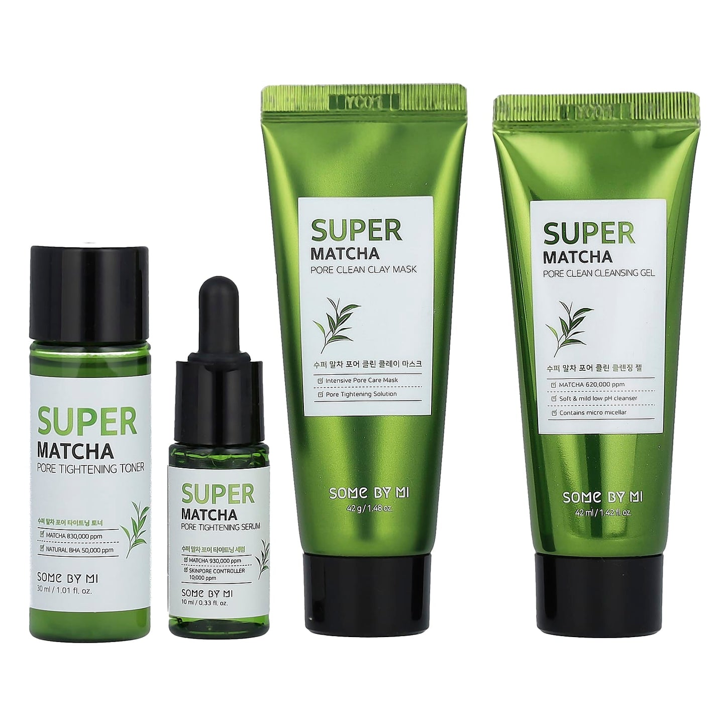 SOME BY MI, Super Matcha Pore Care Starter Kit, Edition, 4 Piece Set - Image 1