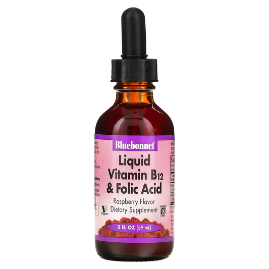 Bluebonnet Nutrition Liquid Vitamin B12 & Folic Acid Supplement 2 fl oz - Image 1