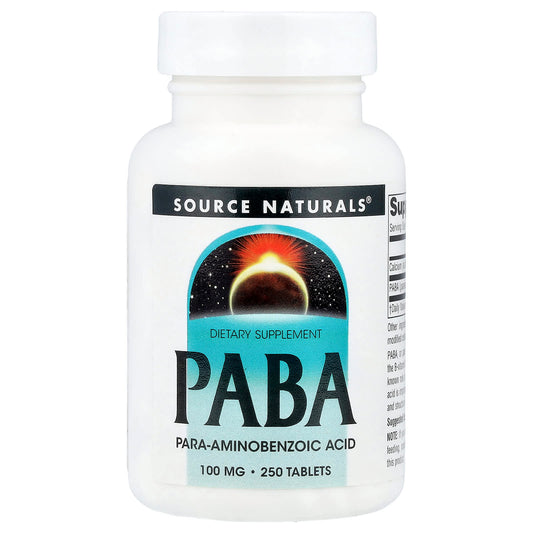 Source Naturals, PABA, 100 mg, 250 Tablets - Image 1
